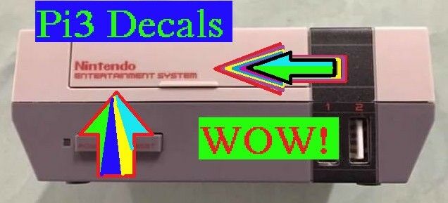 NES Logo Decal Sticker PEEL & STICK Retroflag NESPI NES 3D Printed Case Retropie