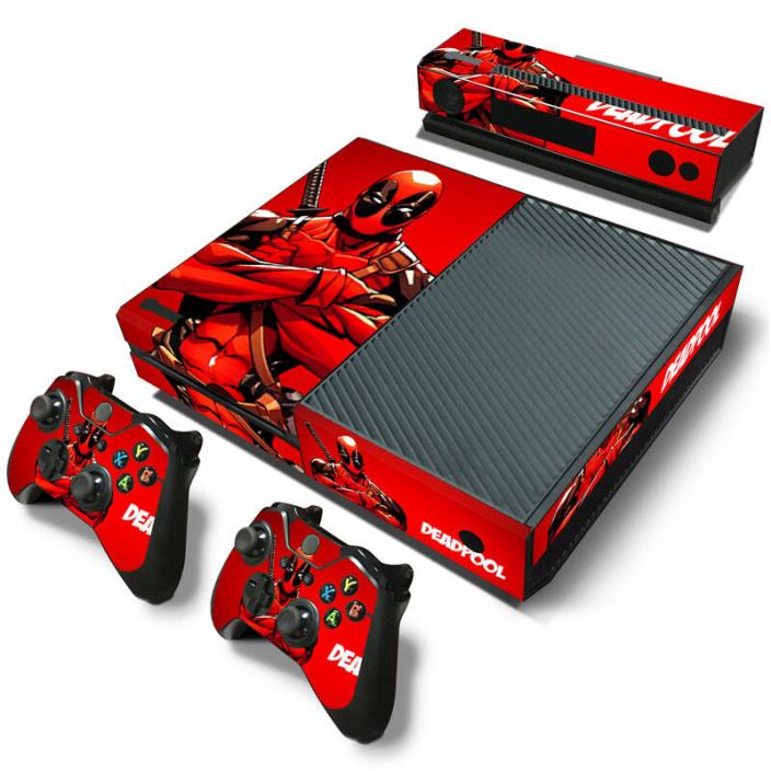 Xbox One Console Skin Decal Sticker DeadPool + 2 Controller & Kinect Skins Set