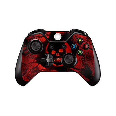 Vinyl Sticker Cover Skin Decal for Xbox One Remote Controllers-Red Skull