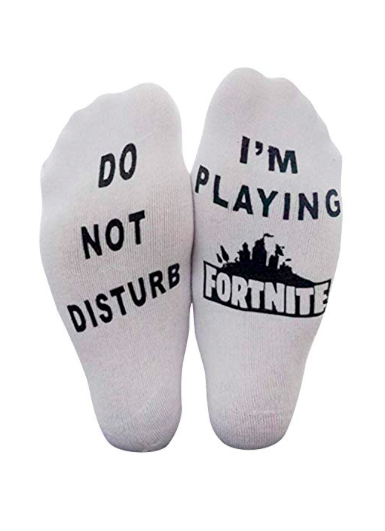 Fortnite Battle Royale Grey Socks Do Not Disturb BOYS Fashion Medium One Size