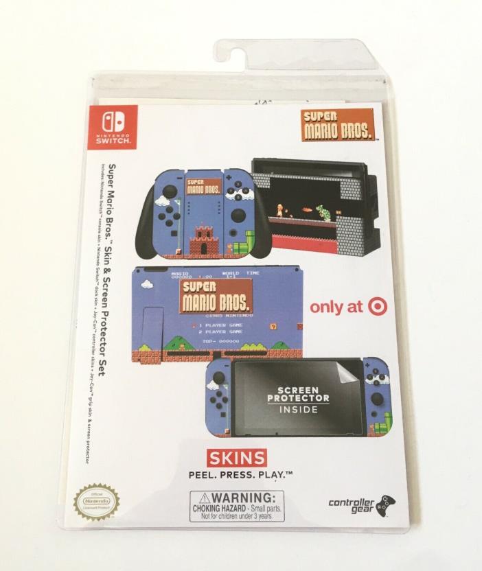 NINTENDO SWITCH Super Mario Bros. Skins and Screen Protector Set NEW