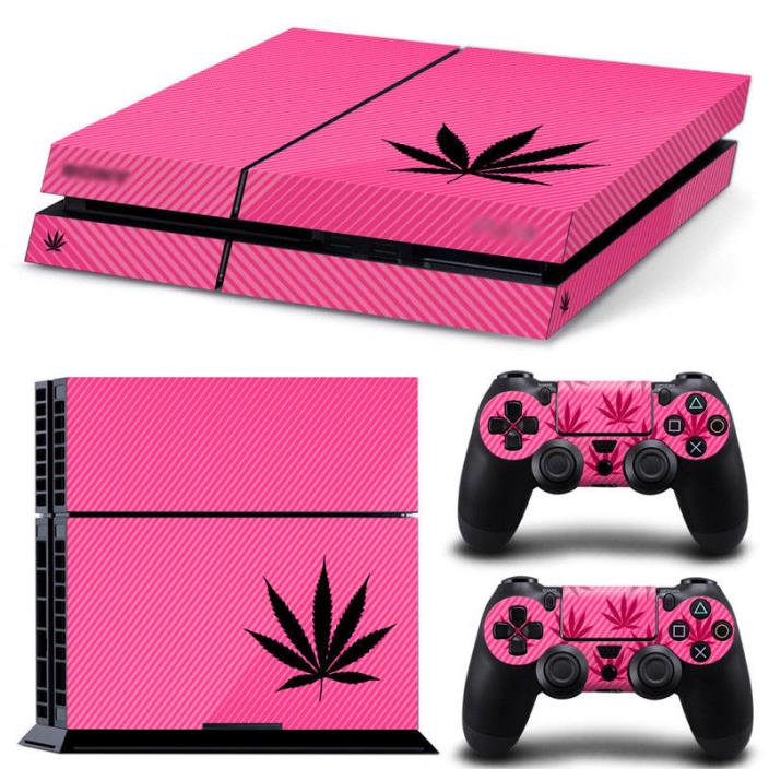 PS4 Pink 420 Weed Vinyl Sticker Decal For Console And Controllers
