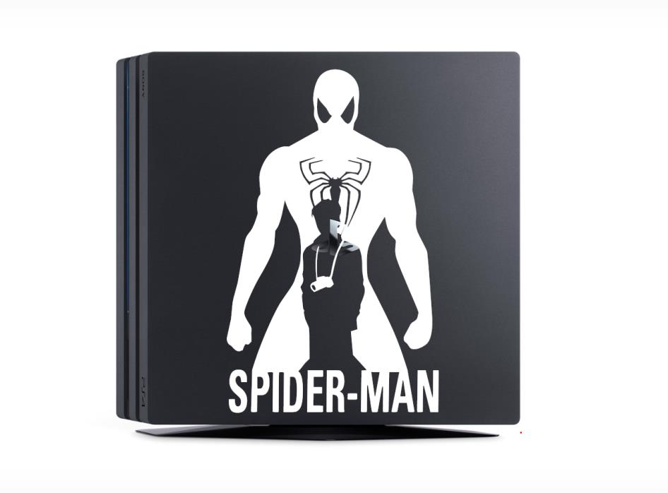 ??NEW CUSTOM SPIDERMAN DECAL SPIDER-MAN SILHOUETTE LOGO PS4 PRO SLIM DECAL??