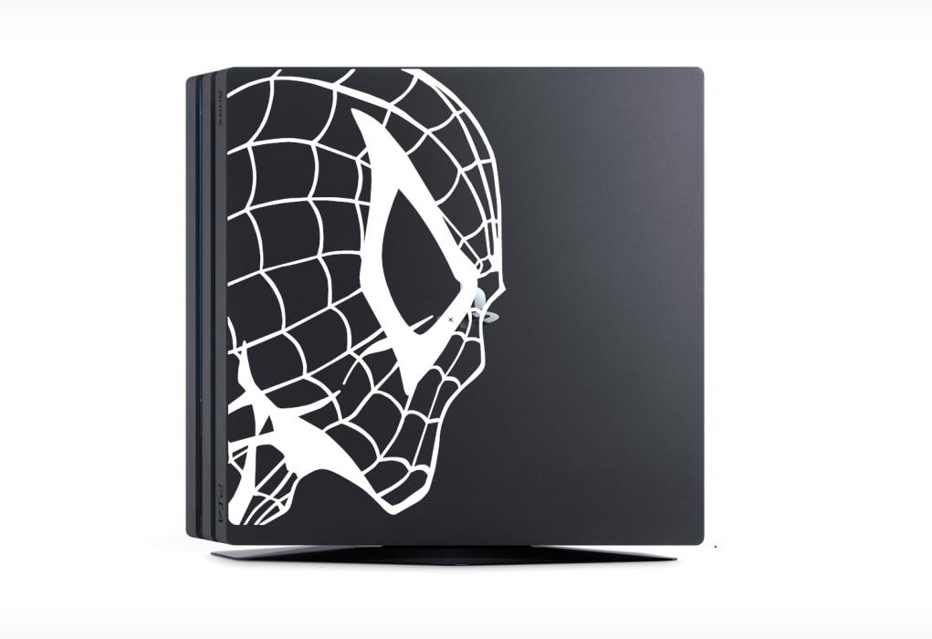 ??NEW CUSTOM SPIDERMAN DECAL SPIDER-MAN FACE LOGO PS4 PRO SLIM DECAL??