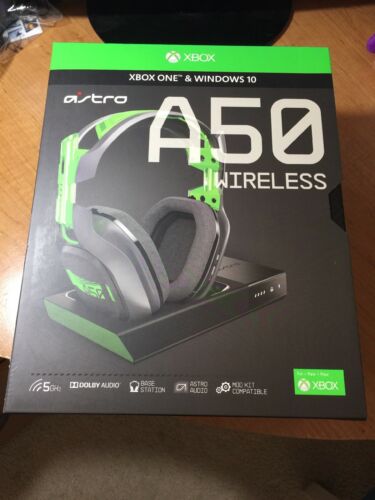 ASTRO A50 Wireless Headset and Base Station for Xbox One - Grey/Green Brand New