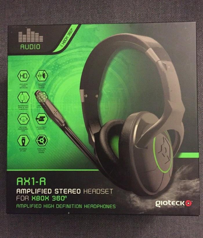 Gioteck AX1-R Amplified Stereo High Definition Headset Headphones for Xbox 360