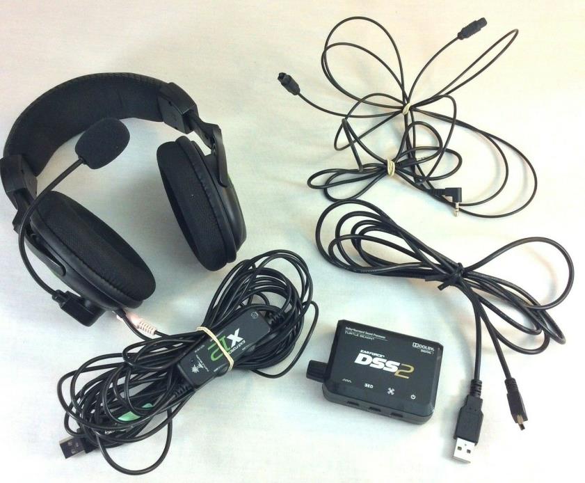 Turtle Beach Ear Force X12 Headphones Mic DSS2 Dolby Surround Processor & Cables