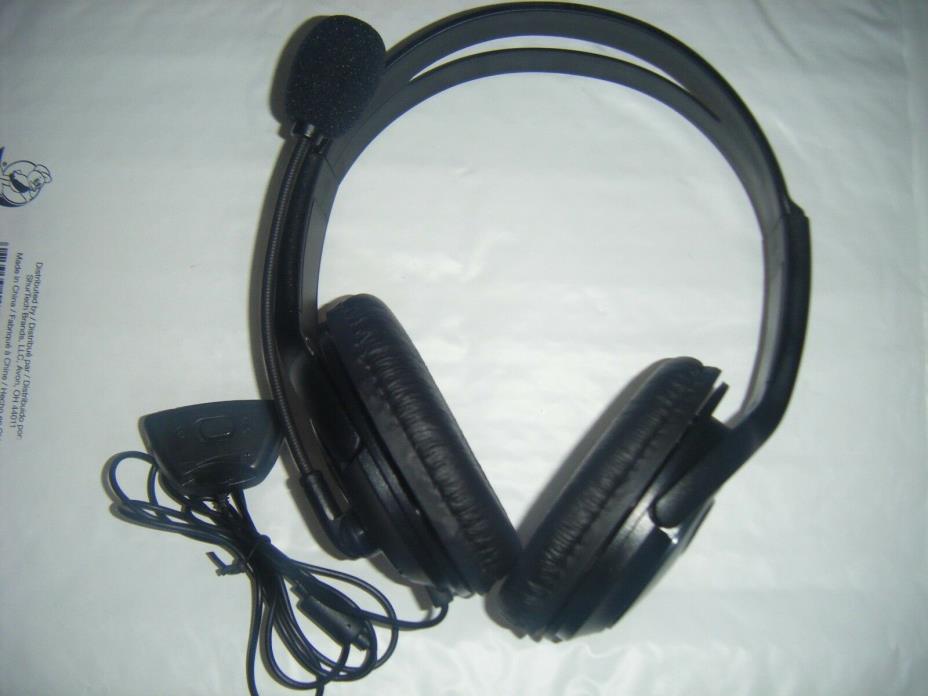 Black Headset Headphone w/mic for Xbox 360 Live Elite Slim Wireless Controller