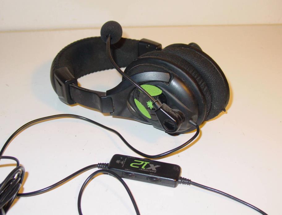 Turtle Beach Ear Force x12 Silver/Black Headband Headsets TESTED Xbox 360/PC