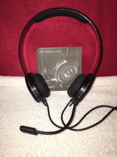 Afterglow XBox 360 Wired Headband Headset Headphones In Black W/ Instructions