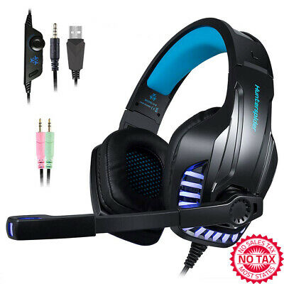 Gaming Headset With Mic, Stereo Over Ear Gamer Headphones, Noise Cancelling