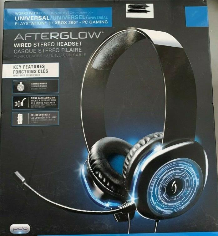Original PDP AFTERGLOW wired Stereo Handset for PS3, XBOX360, PC Gaming