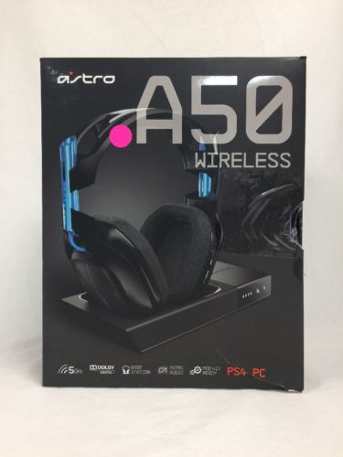 ASTRO Gaming A50 Wireless Dolby Gaming Headset - Black/Blue - PlayStation 4 & PC