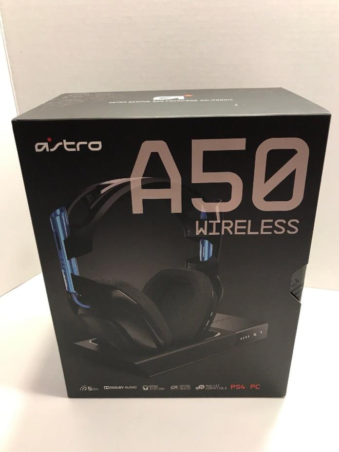 ASTRO Gaming A50 Wireless Dolby Gaming Headset - Black/Blue - PlayStation 4 + PC