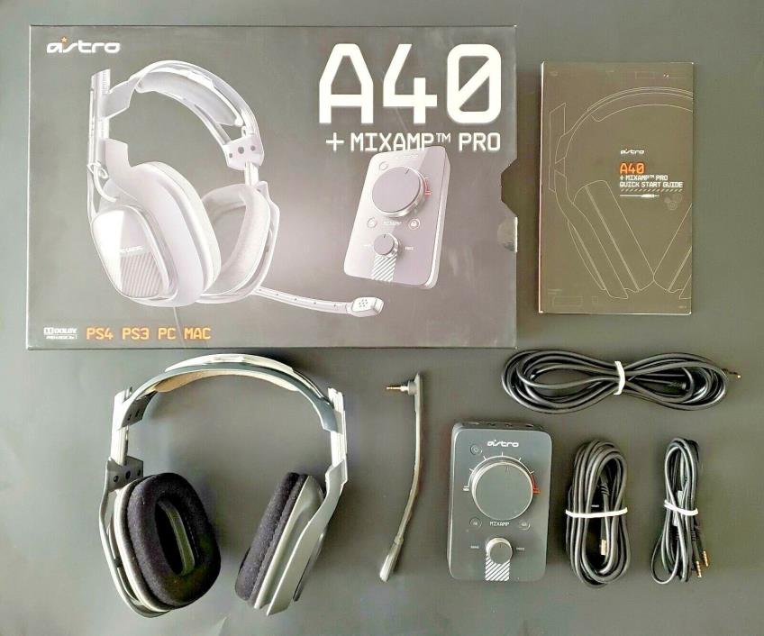 Astro A40 Gaming Headset + MixAmp Pro - PS4 PS3 PC Mac - Complete In Box