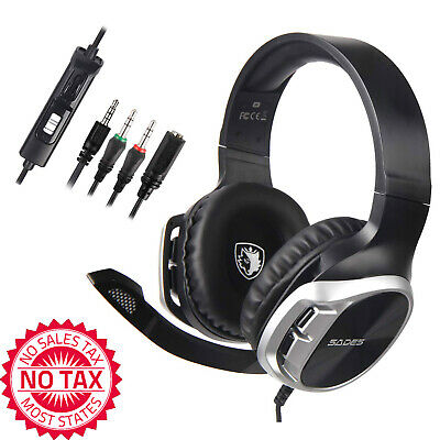 Stereo Gaming Headset, Surround Sound Over-Ear Headphones Anti-Noise Mic