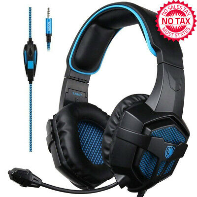 Gaming Headset Headphone Stereo Sound 3.5mm Wired With Mic For PC/Xbox One/PS4