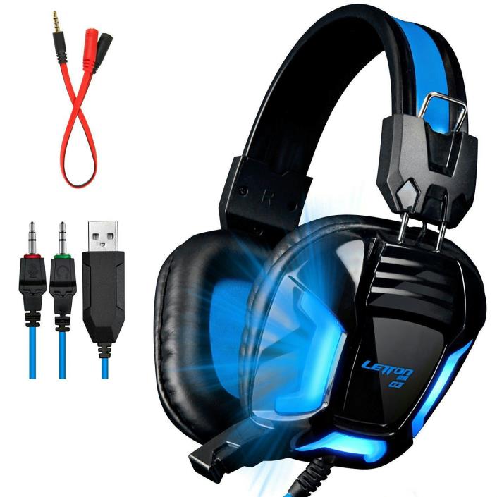 Letton G3 Gaming Stereo Headset With Built In Microphone - Blue