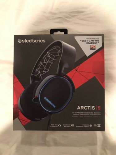 SteelSeries Arctis 5 Gaming Headset w RGB Illumination and DTS Headphones