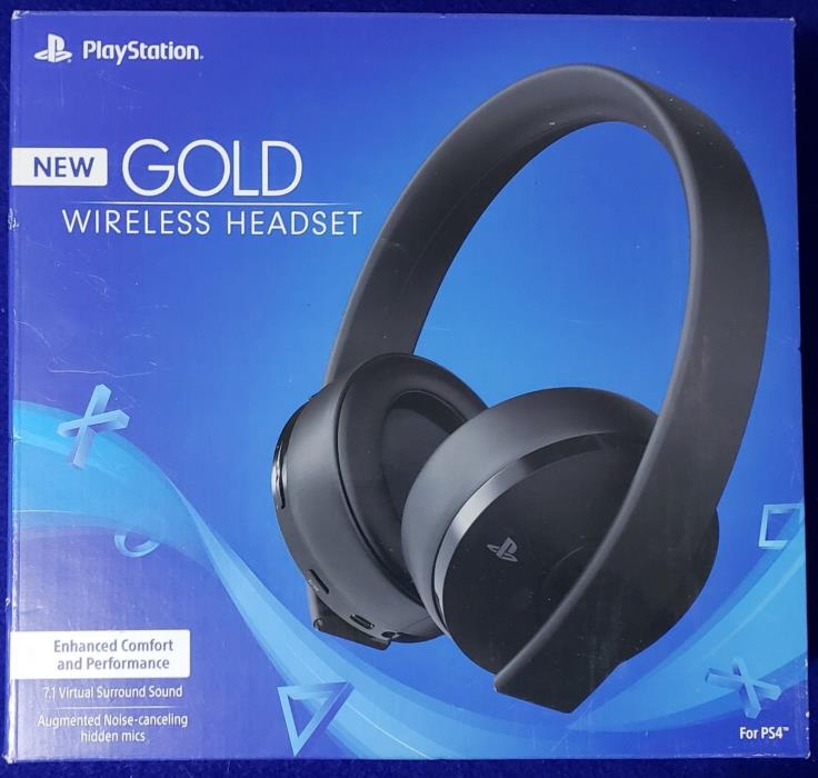 Sony PlayStation Gold Wireless Headset 7.1 Surround Sound PS4 Jet Black