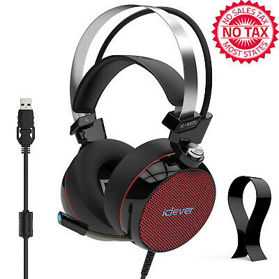 Gaming Headset Noise Reduction 7.1 Surround Sound Deep Bass, LED Light With Mic