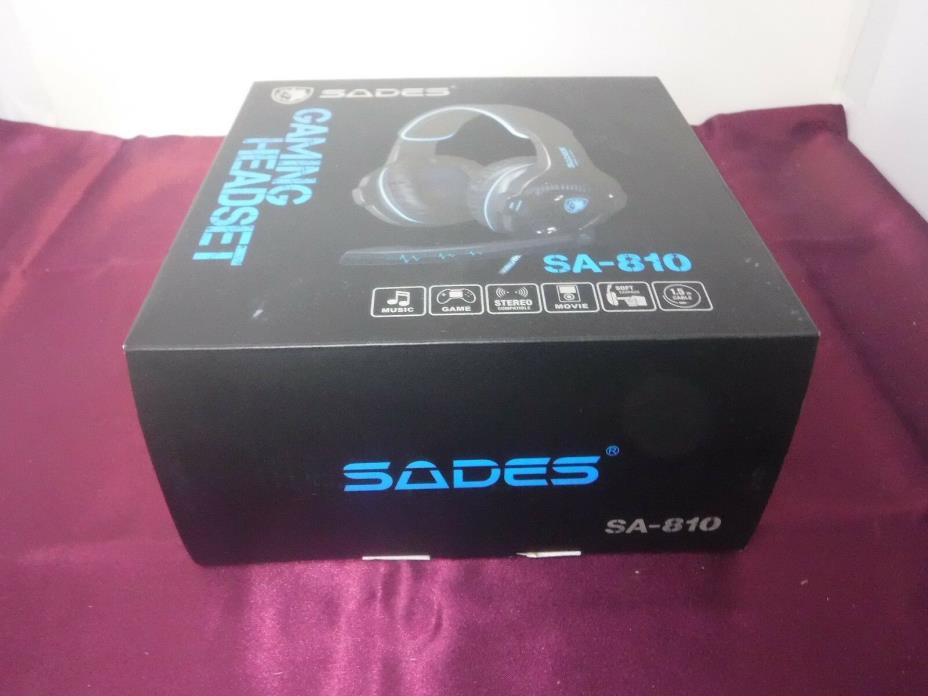 SADES SA-810 Stereo Headset Gaming 3.5mm Headphone w/ Mic PS4 PC XBox New Blue