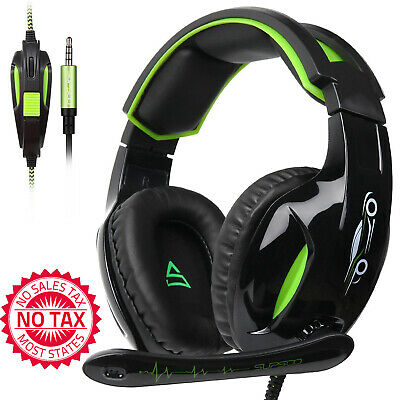 Gaming Headset 3.5mm Wired Over-Ear With Mic Volume Control For PC/PS4/Xbox One