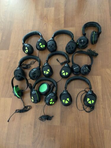 Lot of 9 - Turtle Beach Ear Xbox 360 Black Headband Headsets - Parts/Repair