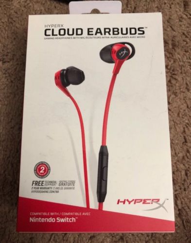 HyperX Cloud Earbuds Gaming Headphones with Mic for Nintendo Switch and Mobil...