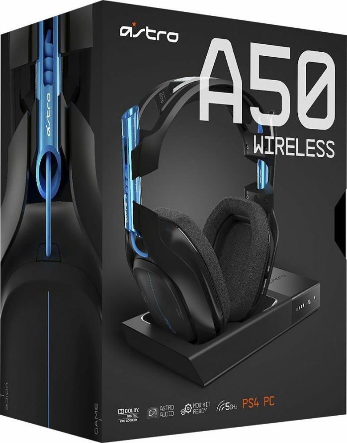 ASTRO Gaming A50 Wireless Dolby Gaming Headset (Black/Blue) PS4 + PC - UD
