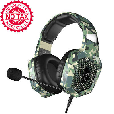 Gaming Headset, Stereo Over-Ear Headphones With Noise-canceling Microphone & LED