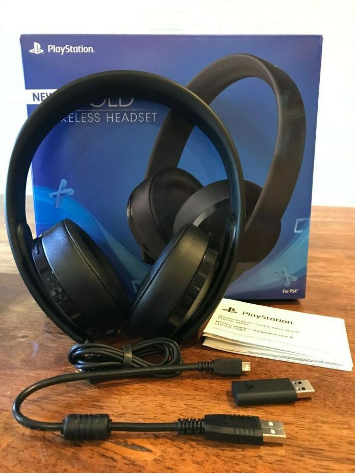 Sony PlayStation Gold Wireless Headset 7.1 Surround Sound PS4 New 2018 Version