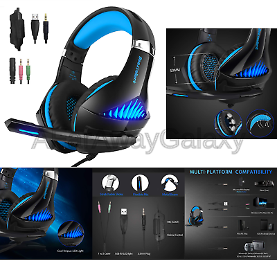 Gaming Headset Compatible Xbox One PS4, Fuledture Headset with Mic, PC,Noise ...