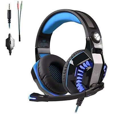 PS4 Headsets Headset Gaming For PC Xbox One Headphones With Mic Computer(Blue) 