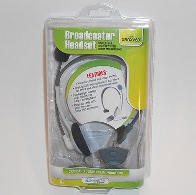 dreamGEAR Broadcaster Gray Headband Headset with Microphone for Xbox 360 NIB