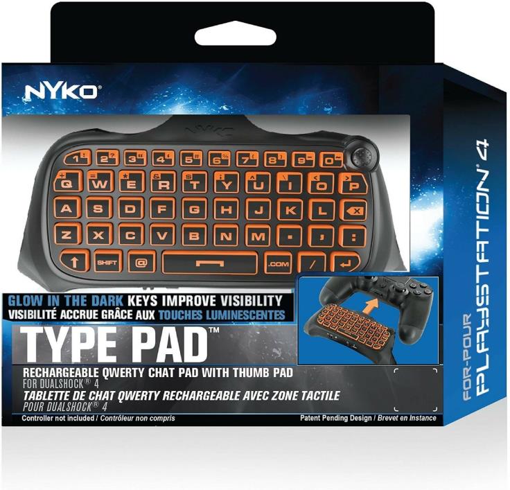 Nyko PS4 Bluetooth Mini Wireless Chat Pad Message Keyboard Built-in Speaker