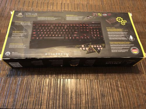 CORSAIR K 70 LUX Mechanical Gaming Keyboard Backlit Red LED Cherry MX Blue