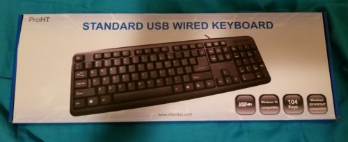 (NEW) PROHT Standard USB Wired Keyboard 104 keys