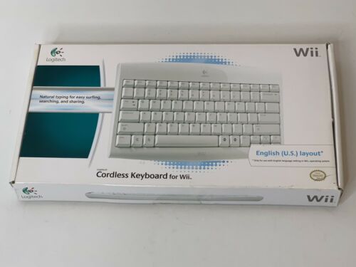 Logitech Wii and Wii U Keyboard Wireless Cordless Complete in Box