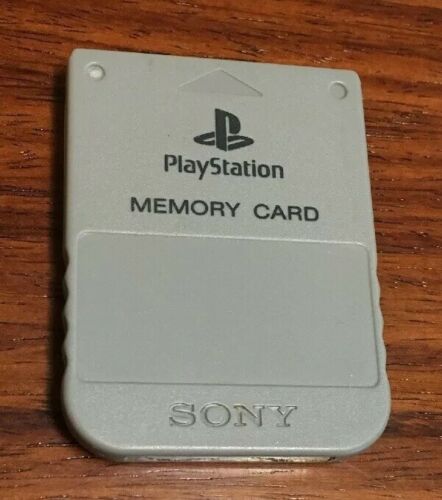 Original Sony Playstation Gray Memory Card Pre Owned & Tested Made In Japan Grey