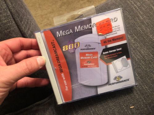 Performance Sega Dreamcast Mega Memory Card 800 Blocks Brand New Sealed-!