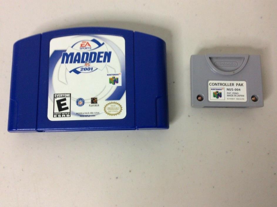 Madden 2001 Nintendo 64 N64 & Official Memory Card/Controller Pak/Pack