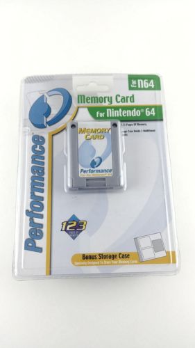 New- Performance Nintendo N64 Memory Card (123 pg) & Storage Case Combo Pack