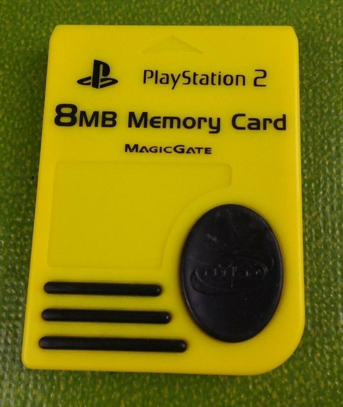 Sony Playstation 2 PS2 Yellow NYKO 8 MB Memory Card