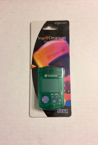 ?? RARE Clear Green Sega Dreamcast VMU Memory Card BRAND NEW FACTORY SEALED ??