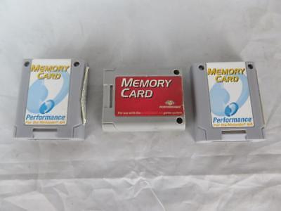 Lot of 3 N64 Performance Memory Card Model P-302 and P-302W