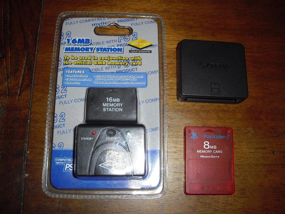 Sony Playstation 3 PS2 Memory Card Adapter 16 MB MEMORY STATION & MEMORY CARD