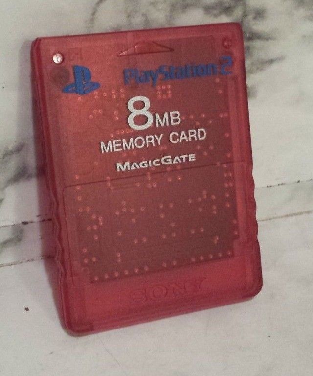 PLAYSTATION 2 MEMORY CARD SONY 8 (MB) - RED 100% ORIGINAL PS2 TESTED!