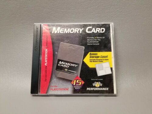 Performance Playstation 1 PS1 PSX Memory Card and Bonus Storage Case