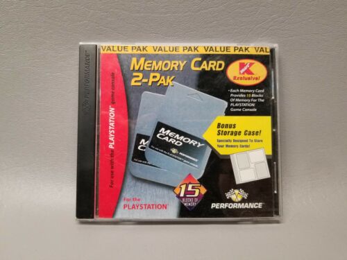 Performance Playstation 1 PS1 PSX Memory Card and Bonus Storage Case Kmart Value